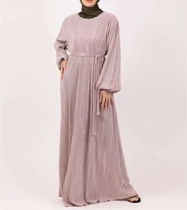 Blush Plisse Abaya