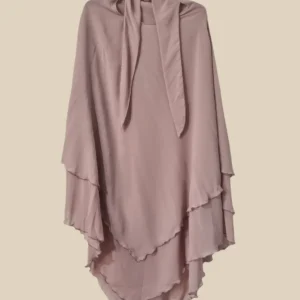 Beige 3 Layer Diamond Khimar